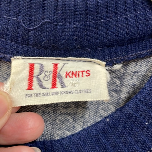 R & K knits vintage striped button up size 18 sweater cardigan - Picture 4 of 6